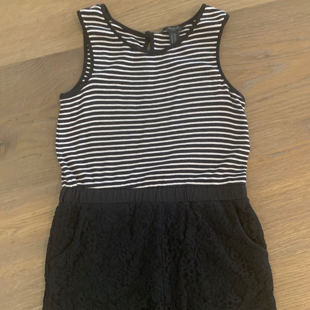 black/white short romper. XS